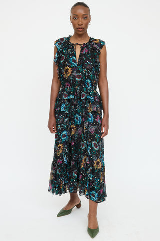 Ulla Johnson Silk Floral Sleeveless Dress
