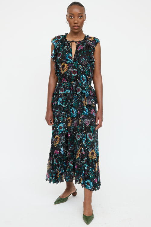 Ulla Johnson Silk Floral Sleeveless Dress