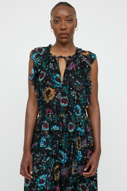 Ulla Johnson Silk Floral Sleeveless Dress