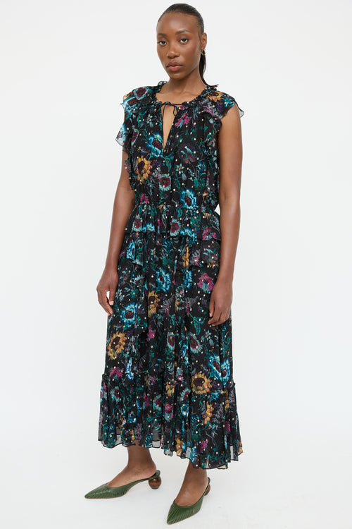 Ulla Johnson Silk Floral Sleeveless Dress