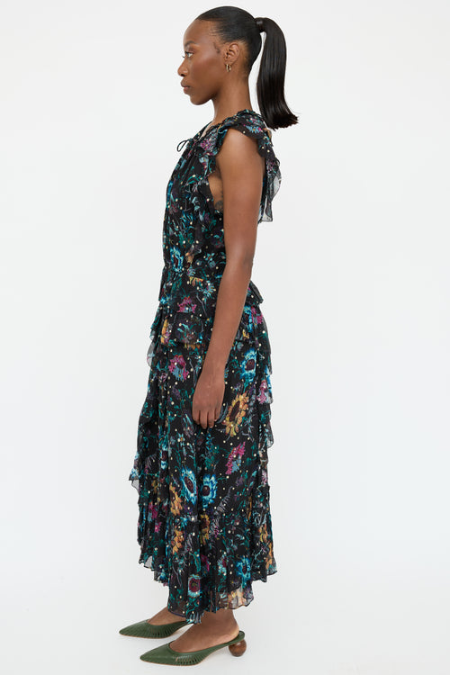 Ulla Johnson Silk Floral Sleeveless Dress