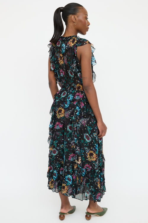 Ulla Johnson Silk Floral Sleeveless Dress