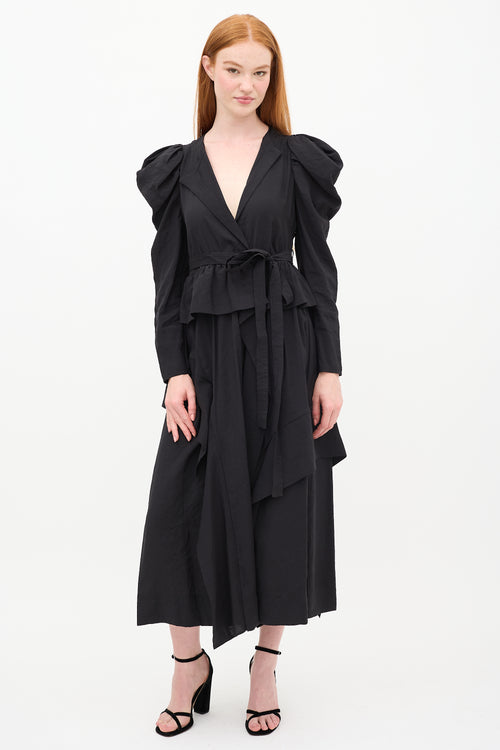 Ulla Johnson FW 2022 Black Virginie Ruffle Dress