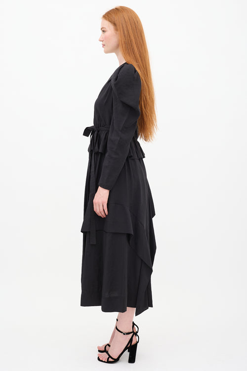 Ulla Johnson FW 2022 Black Virginie Ruffle Dress