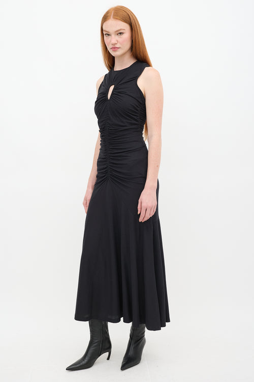 Ulla Johnson Black Ruched Cut Out Maxi Dress