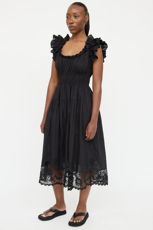 Ulla Johnson Ruched Crochet Dress