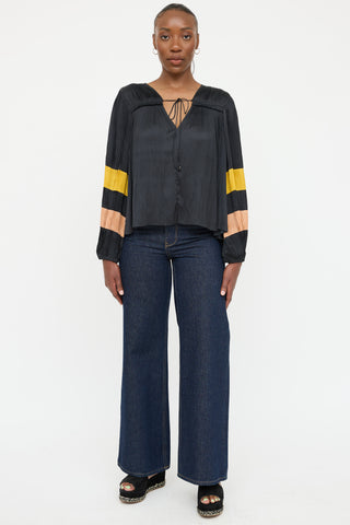 Ulla Johnson Pleated Tie Blouse