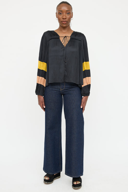 Ulla Johnson Pleated Tie Blouse