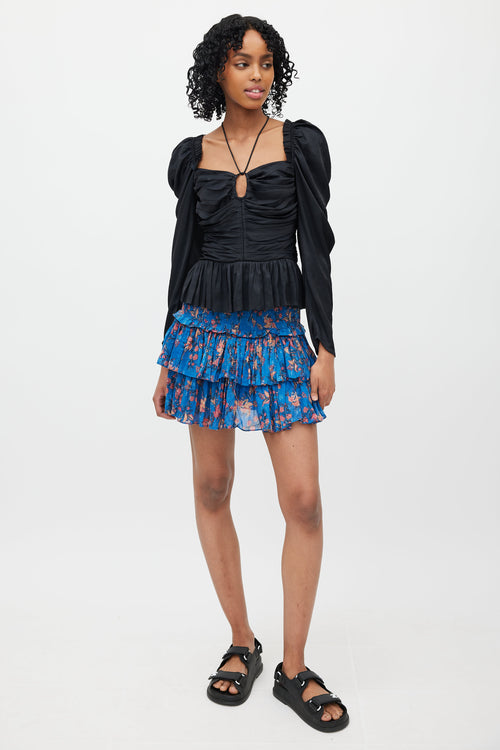 Ulla Johnson Black Ruffle & Puff Sleeve Blouse