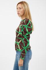 Ulla Johnson Brown & Green Stitch Top