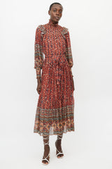 Ulla Johnson Brown & Multi Floral Maxi Dress