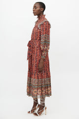 Ulla Johnson Brown & Multi Floral Maxi Dress