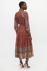 Ulla Johnson Brown & Multi Floral Maxi Dress