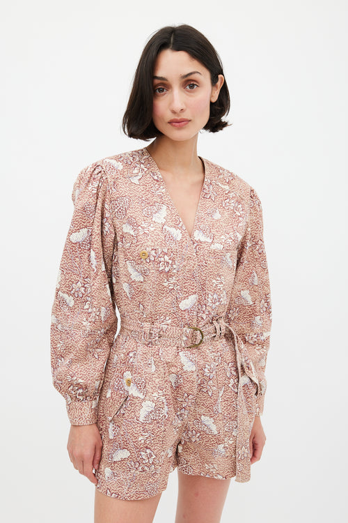 Ulla Johnson Brown & Multicolour Floral Cameron Romper