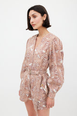 Ulla Johnson Brown & Multicolour Floral Cameron Romper