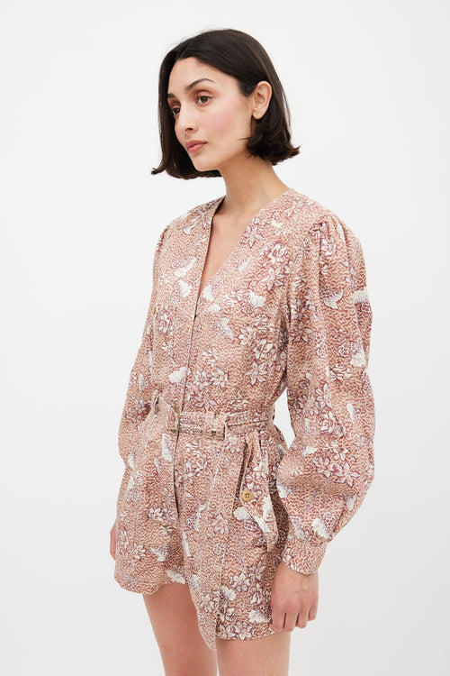 Ulla Johnson Brown & Multicolour Floral Cameron Romper