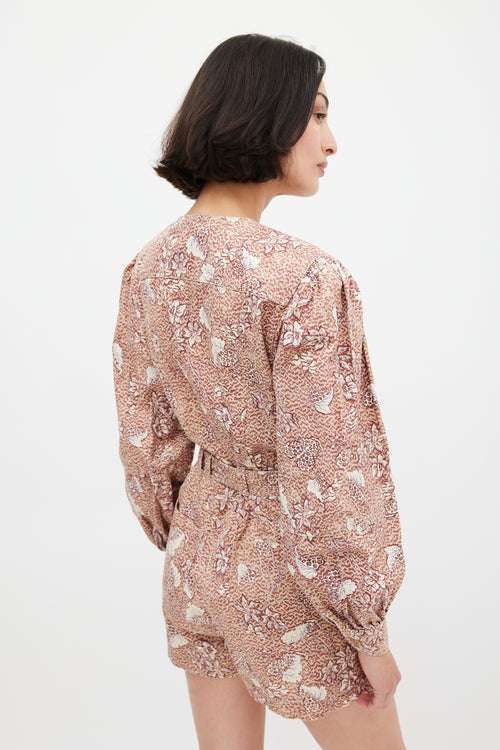 Ulla Johnson Brown & Multicolour Floral Cameron Romper