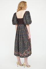 Ulla Johnson Green & Multicolour Nylon Paisley Dress