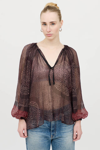 Ulla Johnson Silk Patterned Blouse
