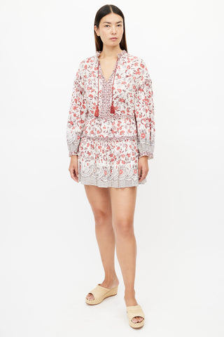 Ulla Johnson Cream & Multicolour Floral Tiered Dress