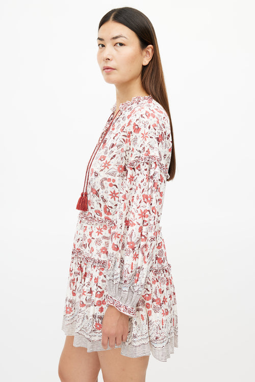 Ulla Johnson Cream & Multicolour Floral Tiered Dress