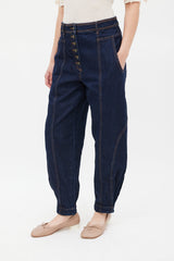 Ulla Johnson Dark Wash Keaton Tapered Jeans
