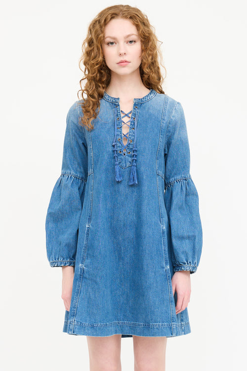 Ulla Johnson Denim Deren Tie Dress