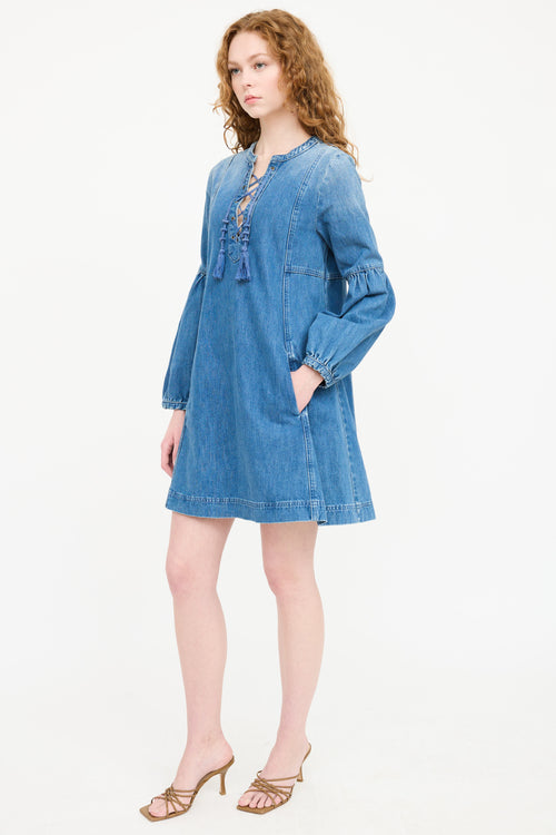 Ulla Johnson Denim Deren Tie Dress