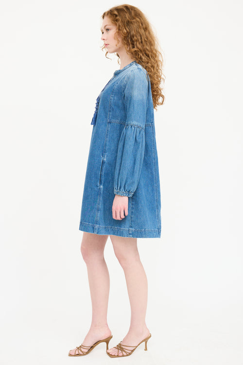 Ulla Johnson Denim Deren Tie Dress