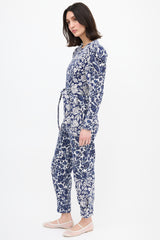 Ulla Johnson Denim Floral Hesper Jumpsuit