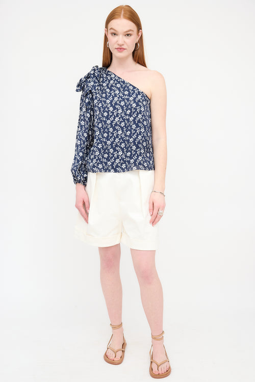 Ulla Johnson Floral Enid One Sleeve Blouse