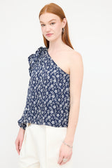 Ulla Johnson Floral Enid One Sleeve Blouse
