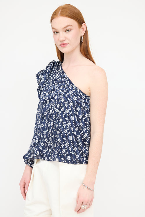 Ulla Johnson Floral Enid One Sleeve Blouse