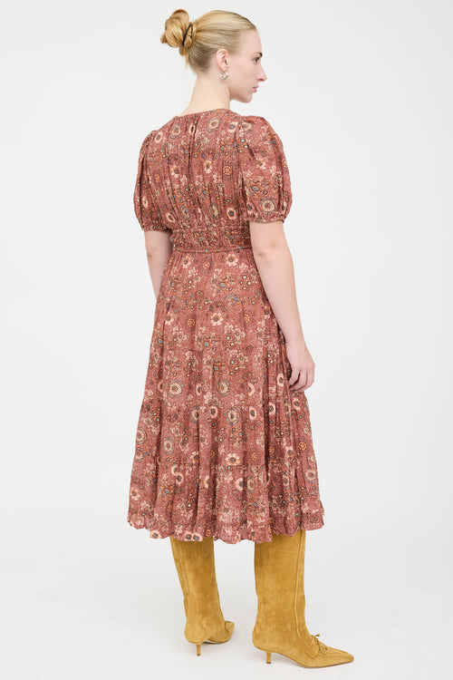 Ulla Johnson Floral Pleated Dress