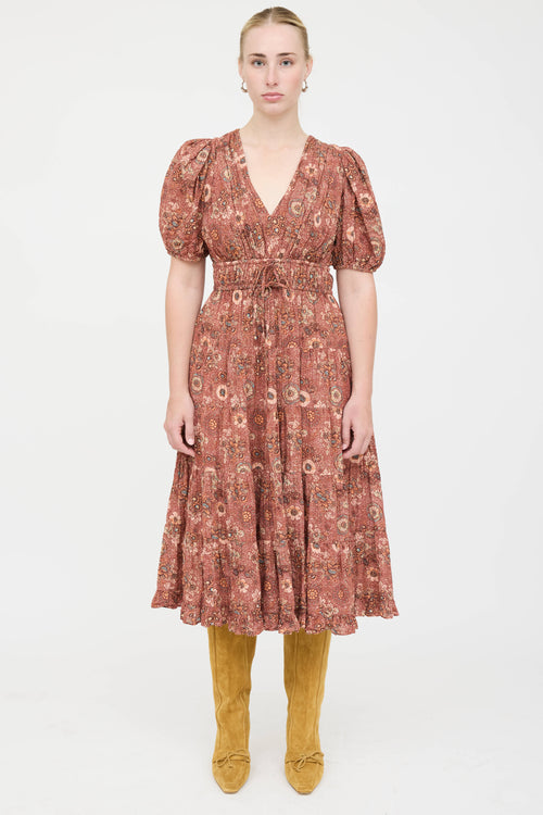 Ulla Johnson Floral Pleated Dress