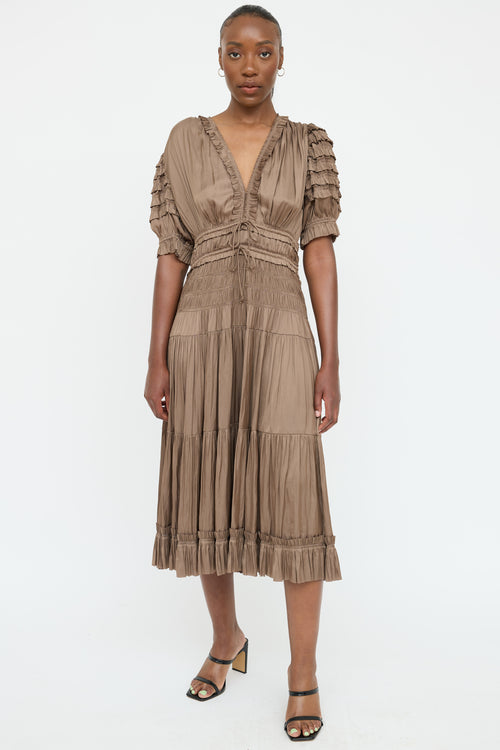 Ulla Johnson Ruched Ruffled Dress