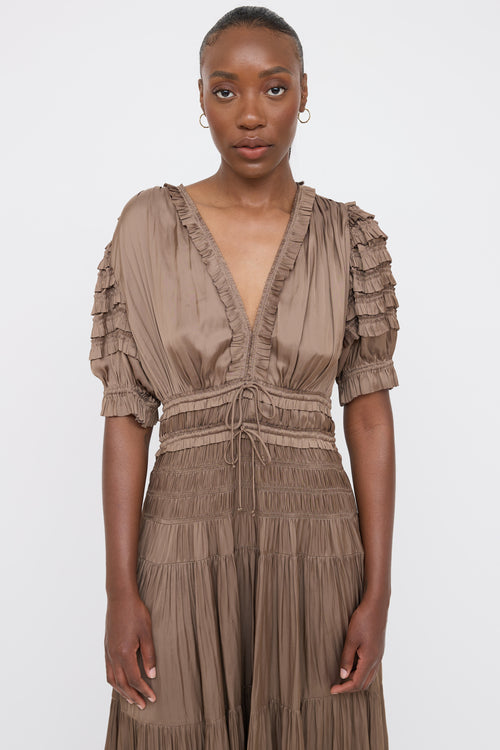 Ulla Johnson Ruched Ruffled Dress