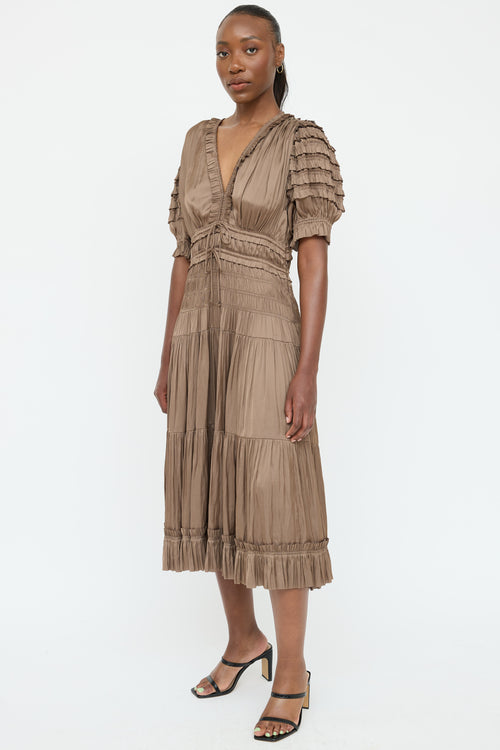 Ulla Johnson Ruched Ruffled Dress