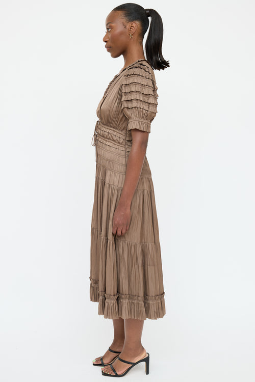 Ulla Johnson Ruched Ruffled Dress