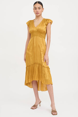 Ulla Johnson Pleated V-Neck Dress