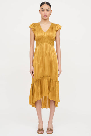 Ulla Johnson Pleated V-Neck Dress