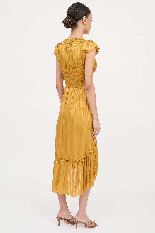Ulla Johnson Pleated V-Neck Dress
