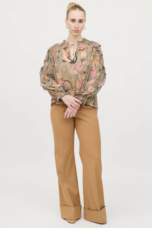  Metallic Paisley Blouse