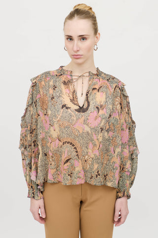 Ulla Johnson Metallic Paisley Blouse