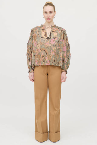  Metallic Paisley Blouse