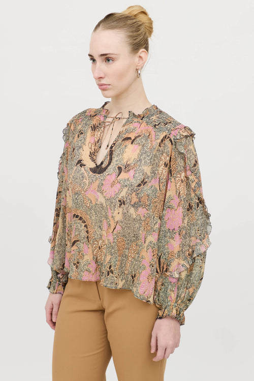  Metallic Paisley Blouse
