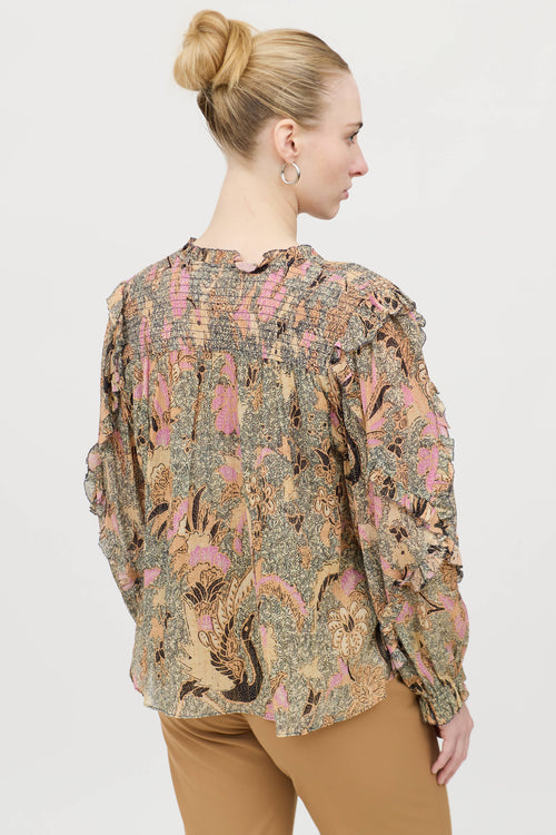  Metallic Paisley Blouse