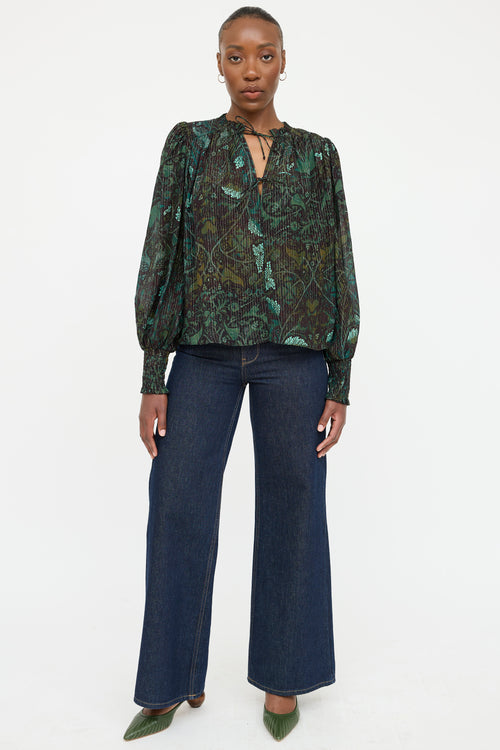 Ulla Johnson Ida Printed Tie Blouse