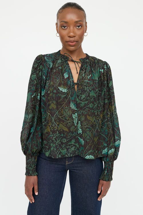 Ulla Johnson Ida Printed Tie Blouse