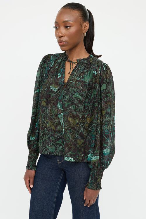 Ulla Johnson Ida Printed Tie Blouse